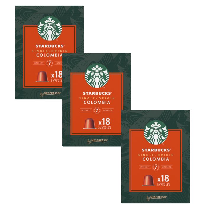 Starbucks by Nespresso – Pack de 3 boîtes Colombia - 54 capsules Starbucks by Nespresso – Pack de 3 boîtes Colombia - 54 capsules