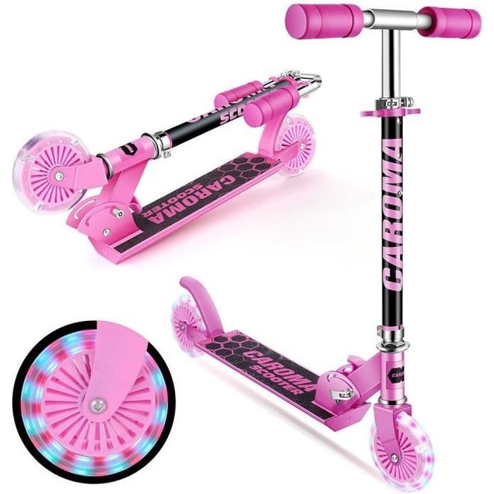 Trottinette Enfant Fille Garcon 2 Roues Hauteur Reglable Patinette Scooter Pliant Led Lumiere Abec 5 Enfants 3 12 Ans Rose Achat Vente Trottinette Enfant Fille Garcon 2 Roues Hauteur Reglable Patinette