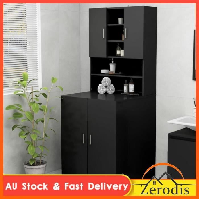 Meuble pour machine à laver Noir 705x255x90 cm -BK808387 (PLA)