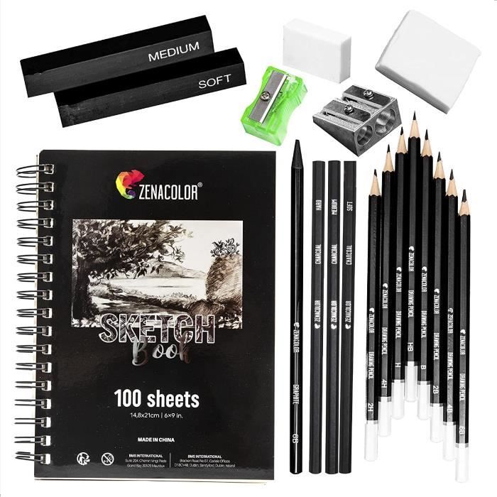 Kit professionnel de croquis Dessin Crayons (40pcs outil)- Outils Sketching  pour débutants Artiste Art Fournitures - Cdiscount Beaux-Arts et Loisirs  créatifs