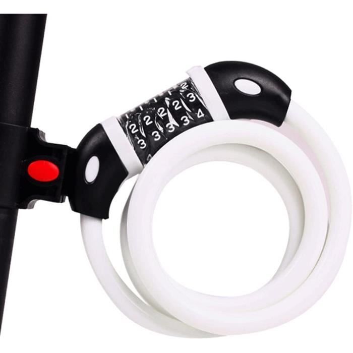 GOLDPOOL Antivol De Vélo, Avec Code De Combinaison 5 Chiffres, Multicolore 120 Cm X 12mm, Câble En Acier Gainé (Orange