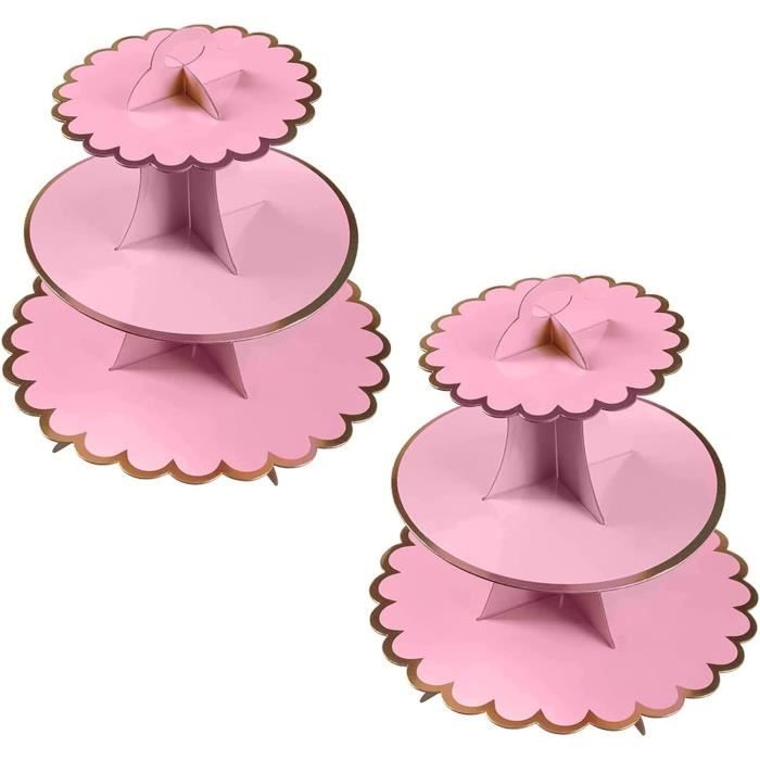 Présentoir à Cupcakes 3 Étages Blanc - Support Gâteau Thé Mariage Anniversaire