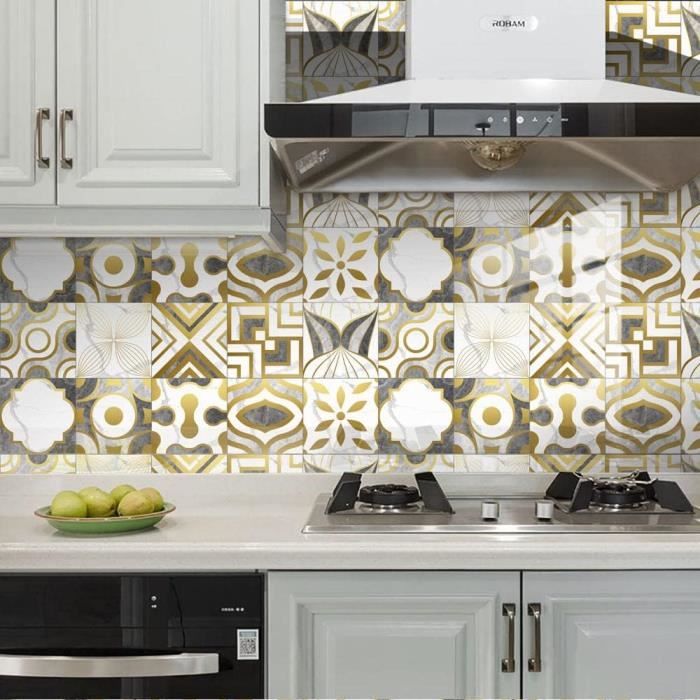 Credence Adhesive Pour Cuisine Baroque Gris Clair Stickers Cuisine Auto