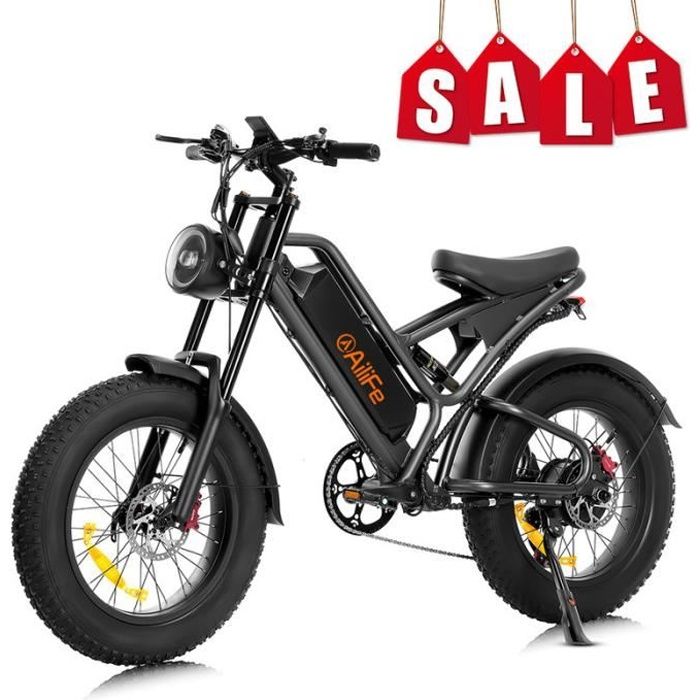 Vélo électrique tout-terrain Ailife X20B 1000W 48V15Ah avec pneu 4.0 Fat et double absorption des chocs