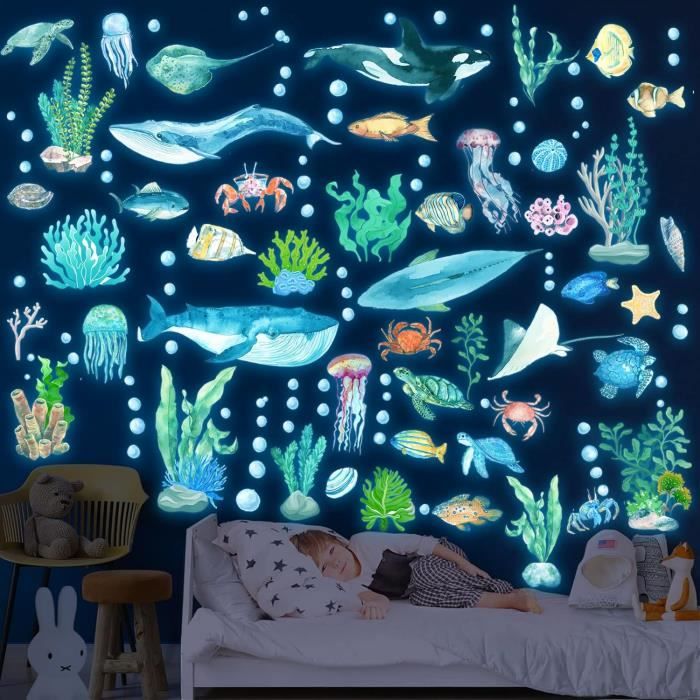 Étoiles lumineuses pour chambre d'enfant, animaux marins, monde  sous-marin