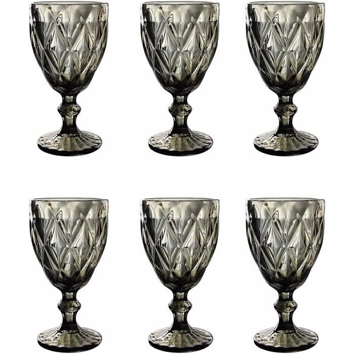 Rombus König Lot De 6 Verres À Vin Vintage, Verre À Vin Gris-Noir[n1216 ...