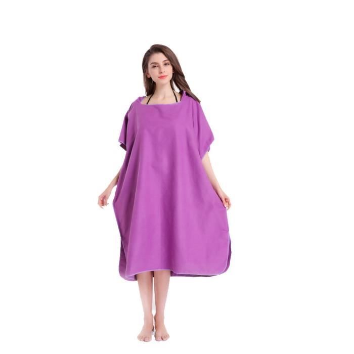 Serviette Plage 91x109cm Pourpre Exterieur Changement Robe Bain Capuche Poncho Peignoir Adulte Femmes Homme Enfants Terry Grand Achat Vente Serviette De Plage Cdiscount