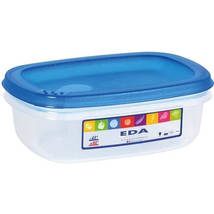 EDA - Boite rectangulaire 0.5l naturel couvercle turquoise