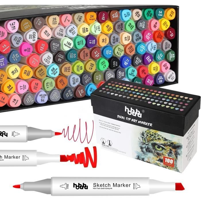 Marqueurs 80 Couleurs ,Crayon de Feutre Marker Créatif pour Débutants  Graffiti DIY Art Esquisse - Cdiscount Beaux-Arts et Loisirs créatifs