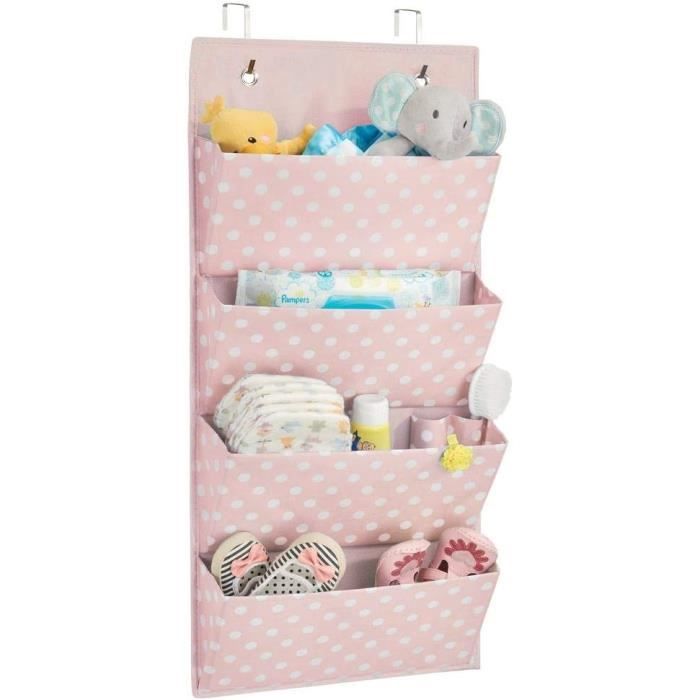 QUMENEY Armoire de rangement suspendue avec poches latérales - Organiseur de vêtements - Peu encombrant et pliable - Pour chambre à coucher - Gris (4 couches