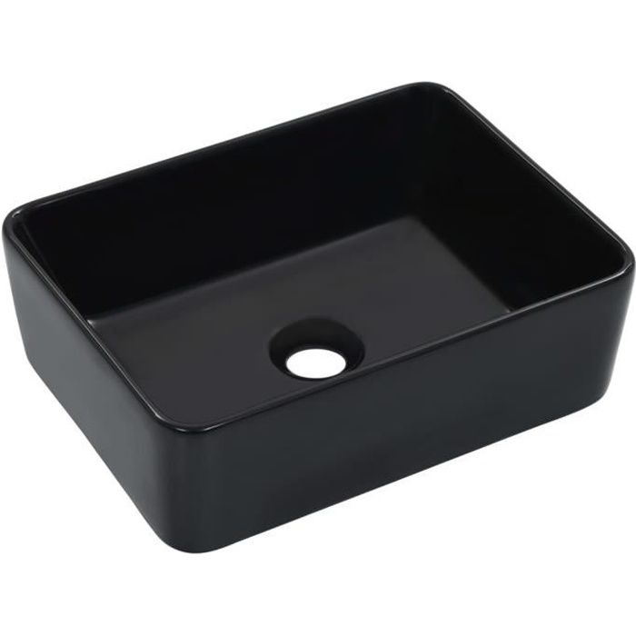 Lavabo à Poser - Vasque à Poser Éviers et lavabos pour salle de bain -40x30x13 cm Céramique Noir