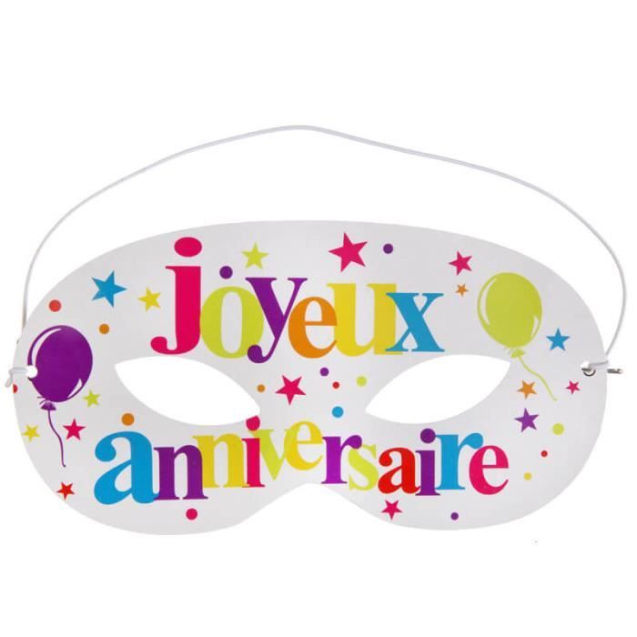 10 Masques Festif Joyeux Anniversaire Multicolore Cdiscount Jeux Jouets