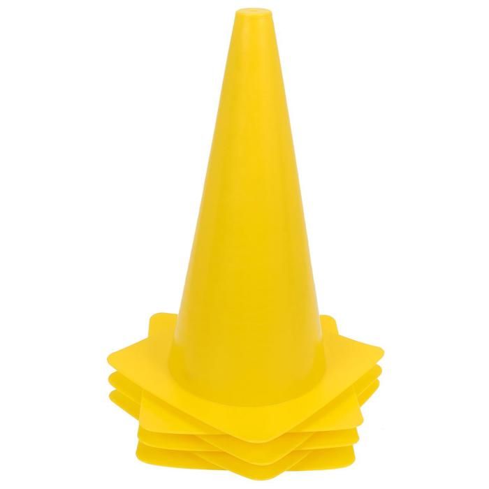 RHINOS Sports Kit Agility 18 Pièces – 12 Cônes Jaunes 38 Cm + 6 Barres Rouges 1 M, Entraînement Football, Chiens, Équitation
