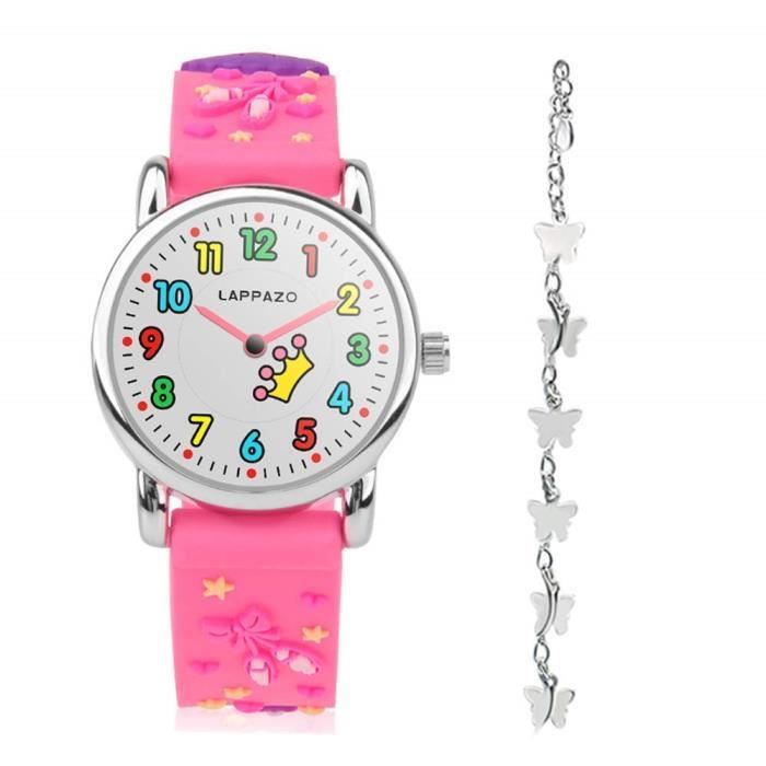 Montre Enfant Fille Quartz Analogique Et Bracelet Avec 3d Dessins Kit De Princesse Avec Bracelet Papillon Pour Filles 3 15 Ans Achat Vente Montre Cdiscount