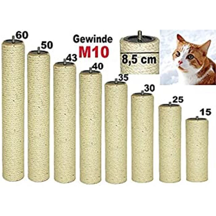Poteau En Sisal De Rechange Pour Arbre A Chat O 8 5 Cm En Tailles Diverses Filetage 10mm 1 Femelle 1 Male Longueur 30 Cm Achat Vente Arbre A Chat Poteau En Sisal De Rechange Cdiscount