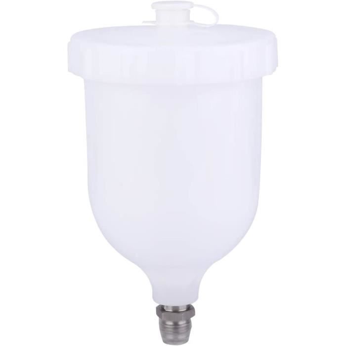 Greensen 600ml Godet Peinture Gravité Pour DeVilbiss Tekna Pro FLG - Plastique Haute Résistance Blanc