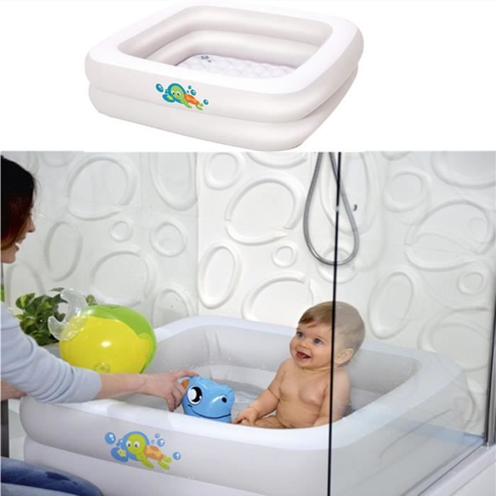 Enfant Baignoire gonflable portable blanche durable avec grand dossier, piscine gonflable, salle de bain maison spa