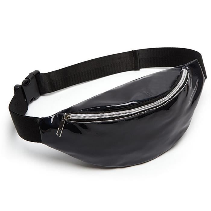 Sac Banane Holographique Femme – Réfléchissant Années 80, Multi-Poches Imperméable, Idéal Festival & Voyage