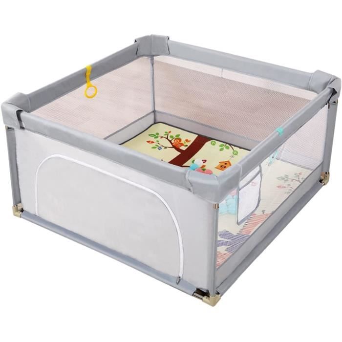 Parc Bebe Gris Parc Portable Pour Bebes Et Tout Petits Avec Tapis Grand Parc Pour Tout Petits Pour Jumeaux Garcons Et Filles 226 Cdiscount Puericulture Eveil Bebe