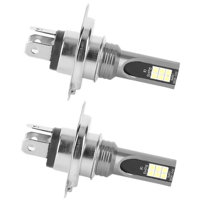 Cikonielf Phare de voiture 2 pièces 3030-12LED 24W LED voiture moto phare phare ampoules H4 prise accessoires de voiture