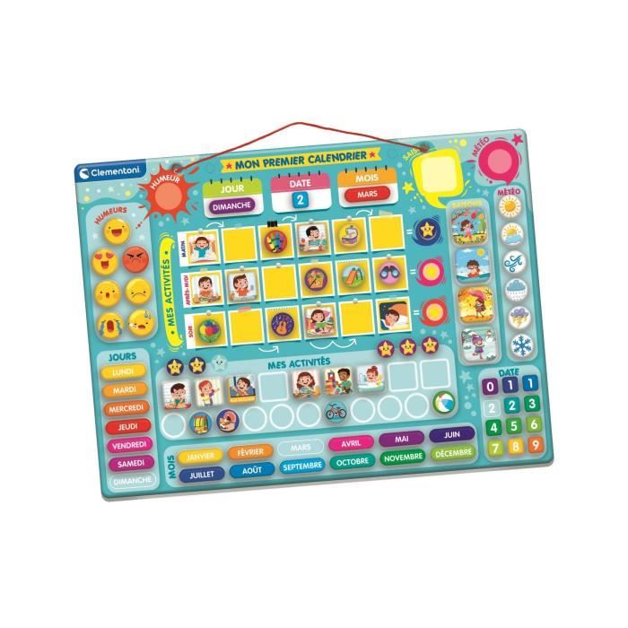 Mon premier calendrier magnétique - Clementoni - Jeux intéractif et éducatif - 70 pièces magnétiques incluses - Dès 4 ans