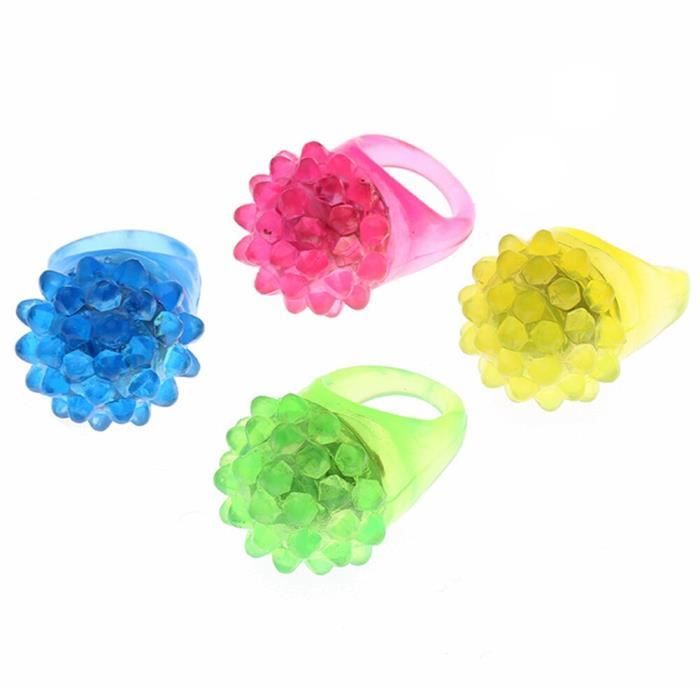 Bague Enfant Bagues Lumineuses Enfant - 5 Anneaux LED Clignotants Colorés Pour Filles (Fraise) - Jouets De Fête Accessoire événement Lumineux