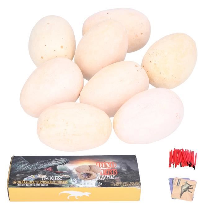 Kit Fouille Oeufs Dinosaures – 12 Oeufs + 12 Figurines – Outils + Cartes – Dès 3 Ans