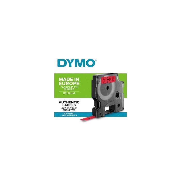 DYMO LabelManager cassette ruban D1 9mm x 7m Noir/Rouge (compatible avec les LabelManager et les LabelWriter Duo)