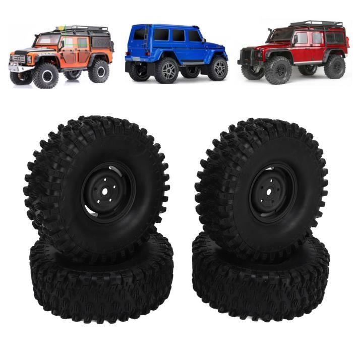 Xinwe 4 Pneus Camion RC 120mm Montés - Roues Tout-Terrain Pour Voiture 1/10