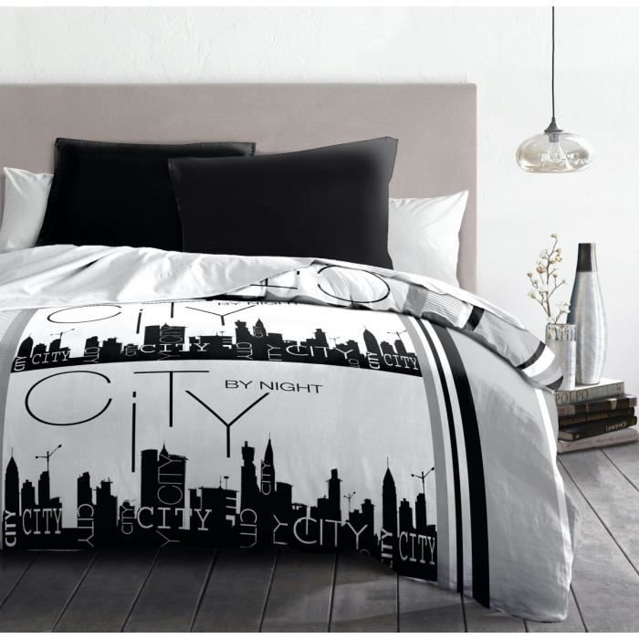 Parure de couette Microfibre CITY BY NIGHT - 1 housse de ...
