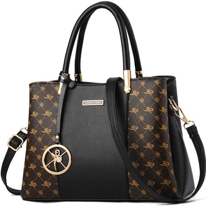 Sac à Main Femme Grande Capacité En Cuir Synthétique Souple – Multi-Poches, Bandoulière Réglable – 26x12x24 Cm
