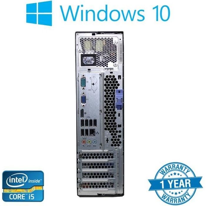 Lenovo ThinkCentre M91P SFF Desktop PC (Black) - (Intel Quad Core i5-2400 3.10 GHz 8 GB RAM 1 TB HDD Windows 10 Pro) (Renewed) Reconditionné - Lenovo reconditionné disponible sur Cdiscount Seconde Vie