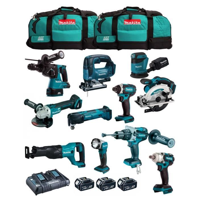 MAKITA Kit MK1102 DHP481+DHR243+ DGA504+ DTD152+ DJV182+ DSS610+ DJR186+ DBO180+ DTM51+ DML802+ DTW285+3x5 0Ah+DC18RD+2xLXT600