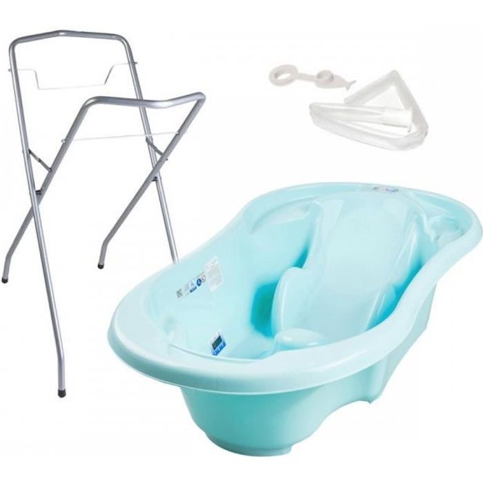 Baignoire Bebe Avec Reducteur Integre Bleu Pied Tuyau Cdiscount Puericulture Eveil Bebe