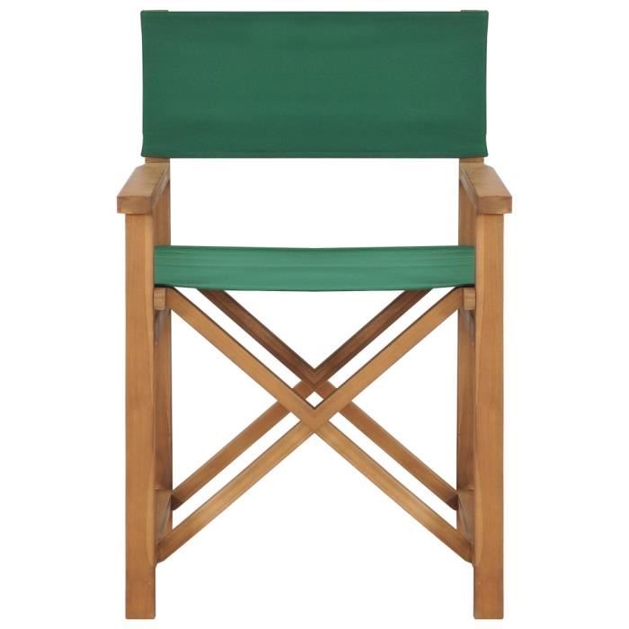 Mothinessto Chaises de metteur en scène pliantes 2 pcs Bois de teck ...