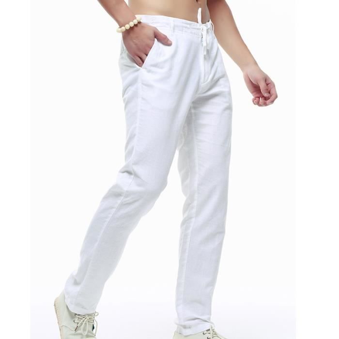 Pantalon lin hotsell grande taille homme