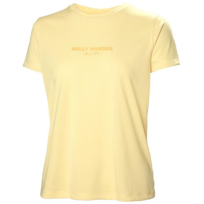 T-shirt Femme HELLY HANSEN 53970367 Jaune - Manches courtes - Respirant - Multisport