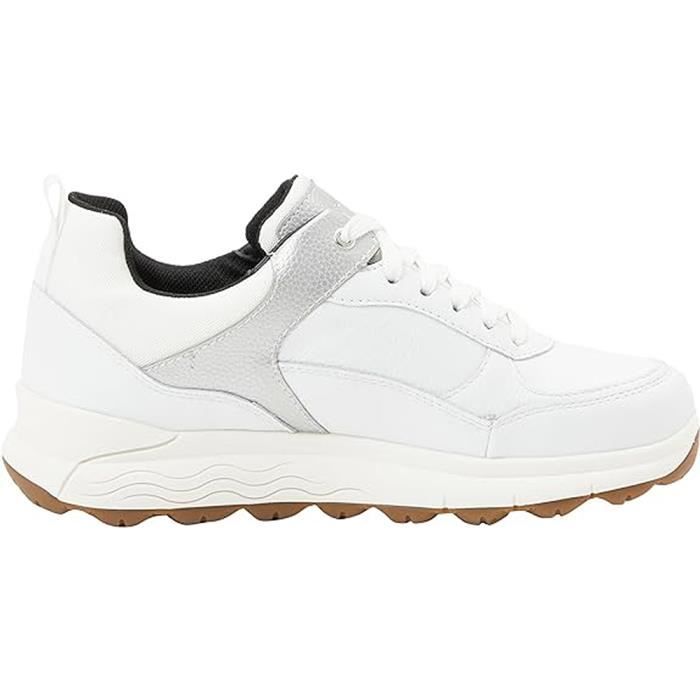 Geox Chaussure Geox D36NQB Spherica 4X4 - Femme - Blanc - Lacets - Plat - Cuir