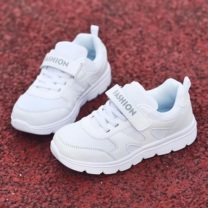 Enfants Enfant Bebe Filles Garcons Raye Chaussures Blanches Claires Chaussures De Sport Sneaker Blanc Blanc Achat Vente Basket Cdiscount