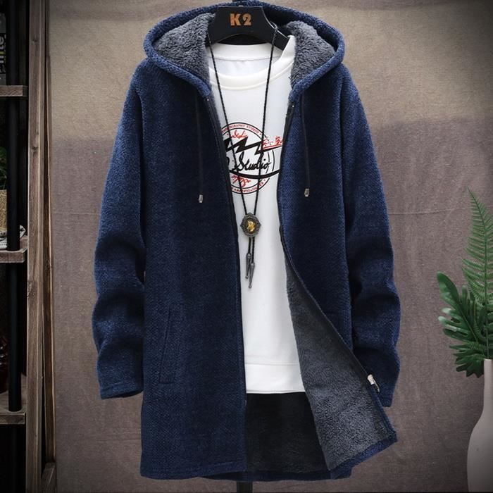 Manteau long sales a capuche homme