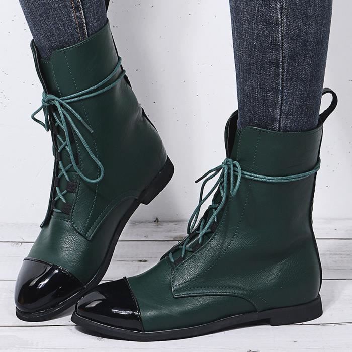 Bottines vertes cuir online