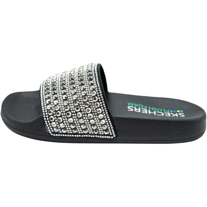 Tongs Skechers Pop Ups Rocker Glam Noir Femme Textile Adulte