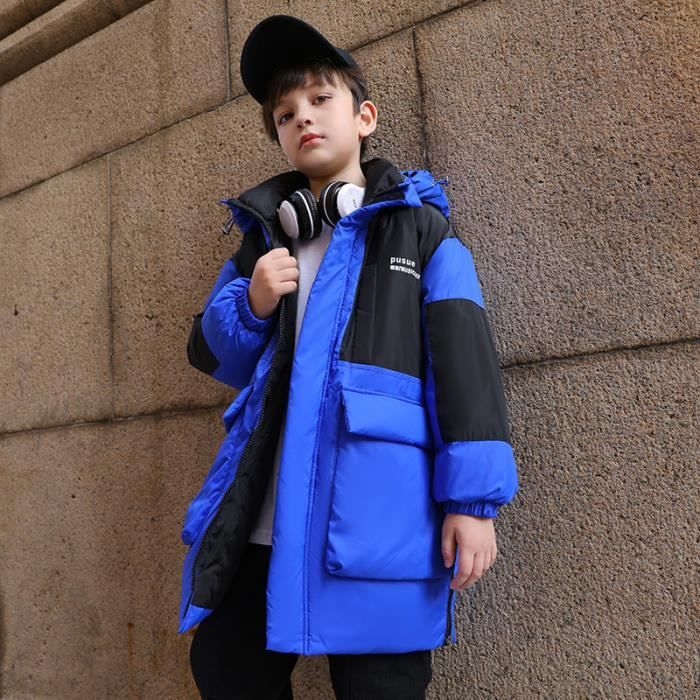 Doudoune Enfant Gar on Bricolore Casual Epais Chaude Hiver A