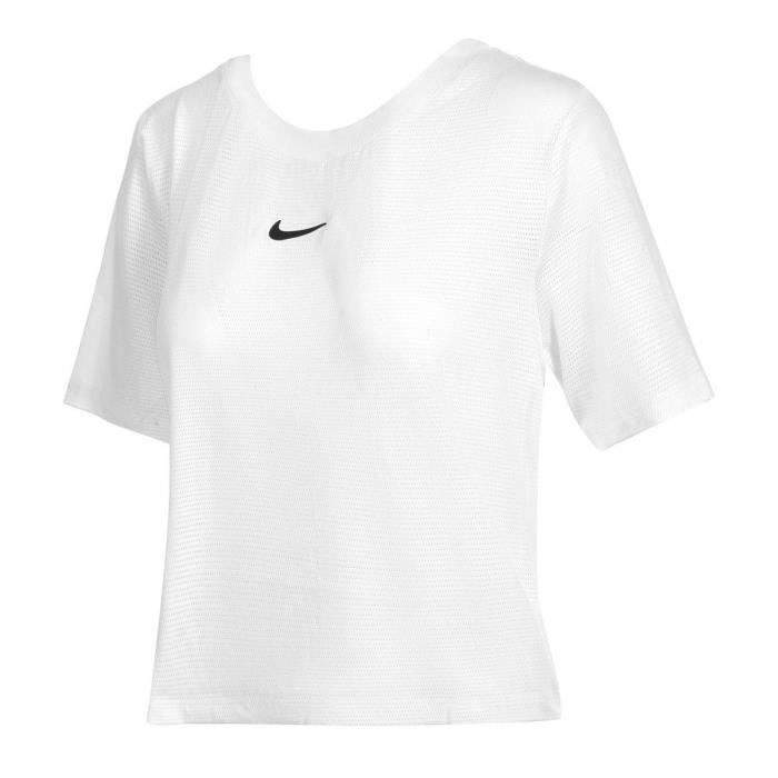 Maillot de Tennis Femme Nike Advantage Blanc Coupe courte Col rond Manches courtes Blanc Cdiscount Sport