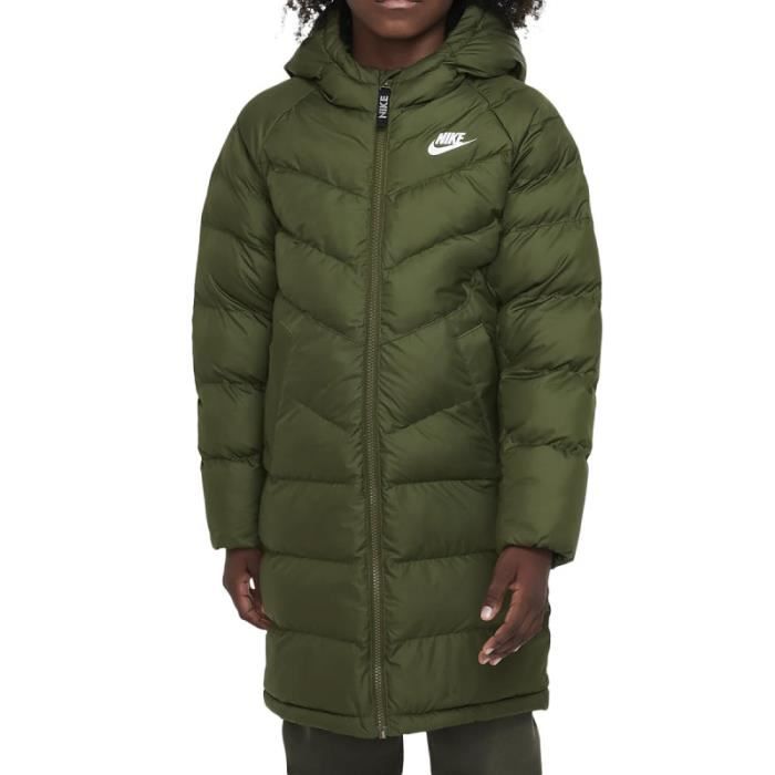 Parka Nike NSW MAX Junior R f. DX1268 326. Couleur Vert
