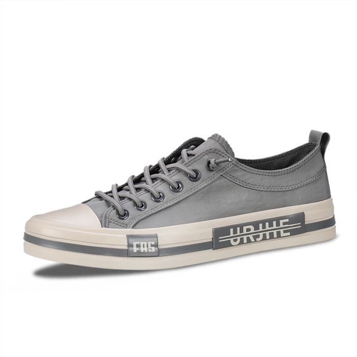 INSFITY Baskets Homme - INSFITY - Plat Couleur Unie - Toile Aéré - Casual - Antidérapage Confortable - Gris
