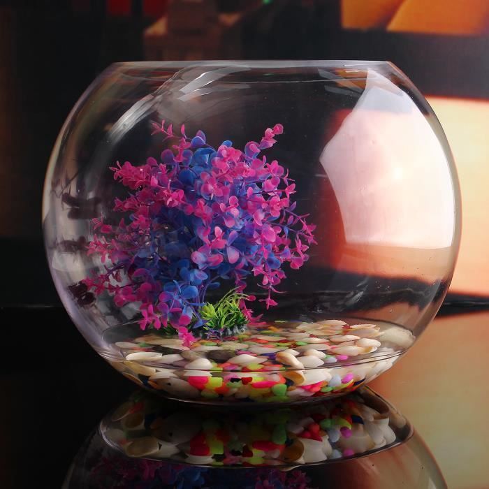 Vase Aquarium Fish Tank Boule Verre Transparent Plante Hydroponique Pot