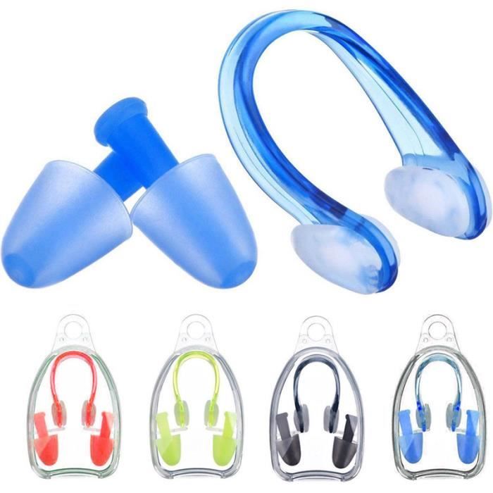 4 Pinces à Nez Silicone Natation + 4 Paires Bouchons D'oreille - Pour Adultes Et Enfants