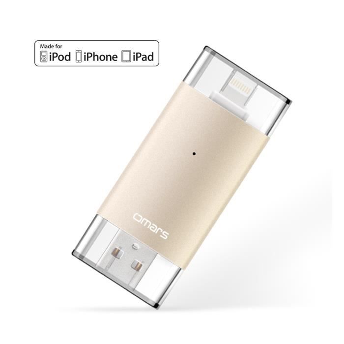 Clé USB 128Go pour iPhone iPad iPod [Certifié Apple MFi] Lightning USB à USB  3.0 Mémoire Stick à l'Extension de Stockage Or - Cdiscount Informatique