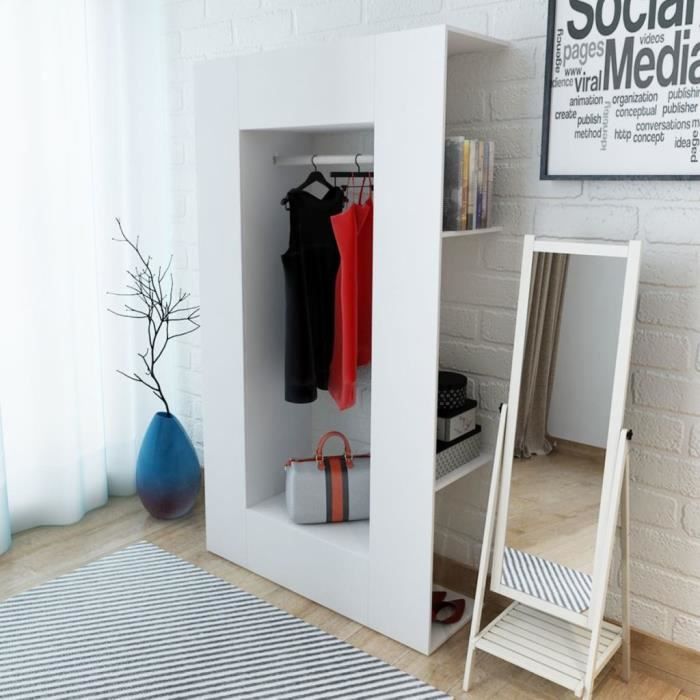 Armoire De Garde Robe 106 X 36 5 X 192 Cm Blanc Armoire Chambre